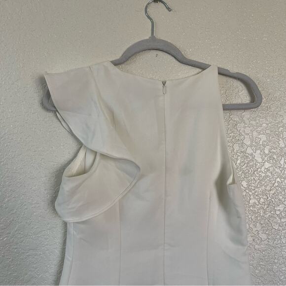 Lulus Dinah White One-Shoulder Ruffle Sleeve Dress Size Small EUC - Picture 11 of 12